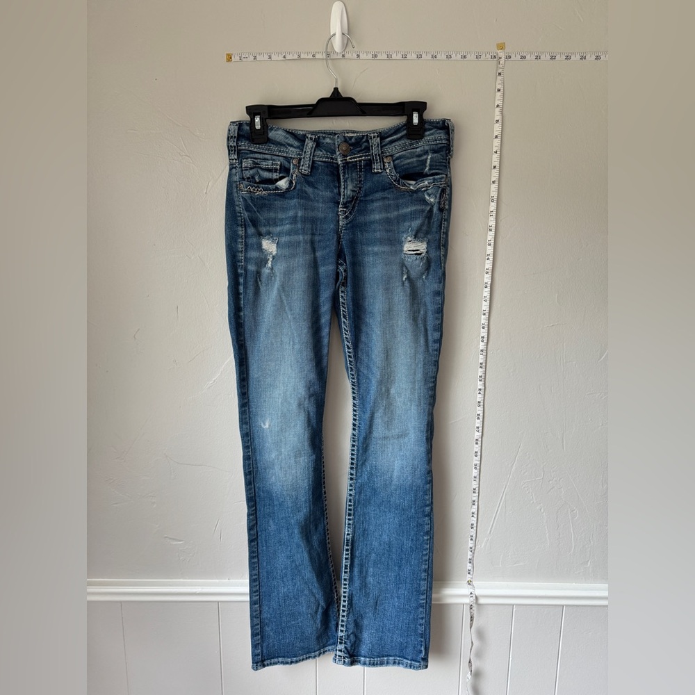 Y2K Women’s Silver Suki Slim Bootcut Denim Jeans Size 28